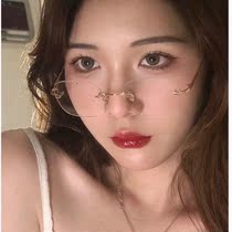 Super light no border glasses female myopia Korean version pure desire wind level sympathetic mirror resin lens
