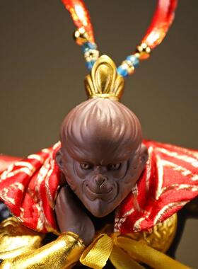 高档孙悟博空式中禅意陶瓷摆件玄关客厅古架胜装饰创意斗战佛人物