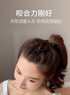 黑色迷你抓夹刘海侧边新款