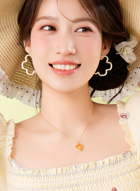 桑蕾棉花吊坠项链女时尚潮流原创设计2026年春新款爆款
