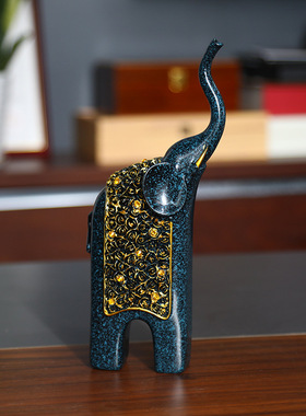 树脂工艺品新款时尚欧式小象摆件家居客厅动物摆设装饰艺术品