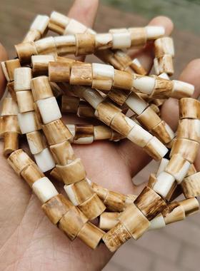 老鹿牙手串包浆温润个性民族风收藏品文玩工艺品空心素珠现货