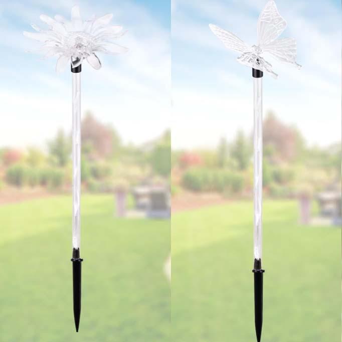 户外太阳能蜂鸟蜻蜓蝴蝶向日葵地插灯庭院景观装饰灯防水过道草坪 - 图1