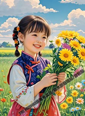 治愈系笑得像花儿一样好看的小姑娘贴纸客厅卧室墙面装饰贴纸衣柜