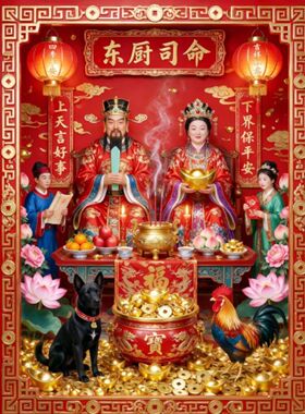 一家之主东厨司命灶君装饰贴纸客