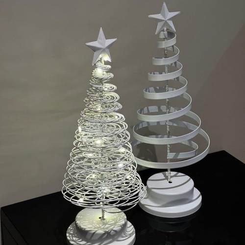 桌面圣诞树螺旋小夜灯迷你小型装饰卧室家用星星灯小摆件节日礼物 - 图1