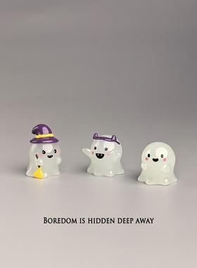 无聊瞭！陪她看会发光的小幽灵夜光摆件解压小装饰送她万圣节礼物