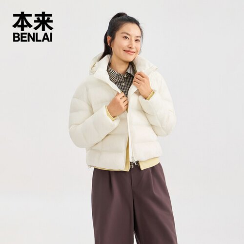 本来国内正品代购BNT160023女士防泼水90绒加厚保暖连帽羽绒服 - 图1
