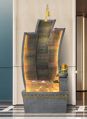 流水摆件客厅电视柜家居装饰喷泉落地轻奢循环水风水轮