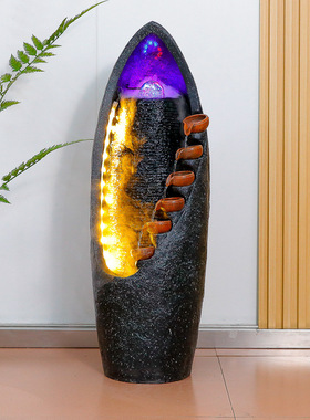 现代简约流水摆件客厅卧室家居装饰景观欧式水景加湿器落地循环水