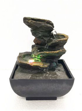 跨境新款Resin fountain流水摆件桌面喷泉树脂工艺品家居创意