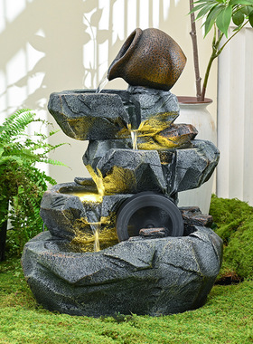 流水摆件石磨喷泉循环水家居花园庭院树脂创意景观货源
