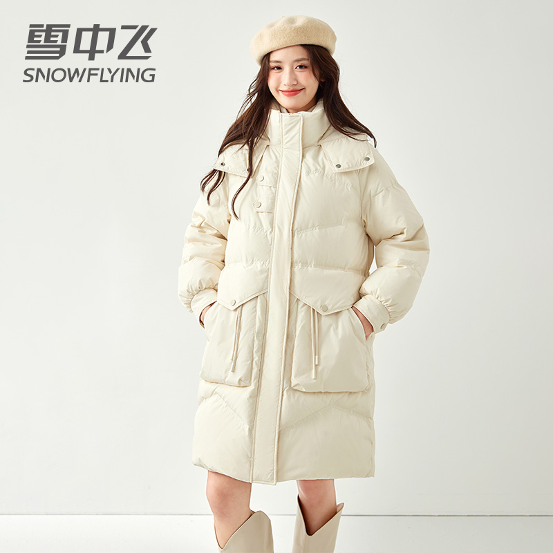 雪中飞羽绒服女中长款2024年反季清仓小个子户外休闲加厚冬季外套 - 图2