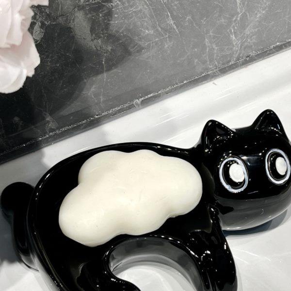 Soap box storage rack soap soap box cute Rongxiong water accumulation household drain dish black cat storage box ornament