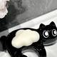 Soap box storage rack soap soap box cute Rongxiong water accumulation household drain dish black cat storage box ornament