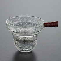Heat resistant glass filter Tea leaking solid wood to take the day-type worries mesh suit Gongfu tea fitting tea tea filter funnel