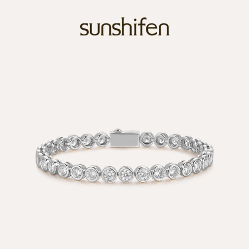 sunshifen  Stack系列满钻锆石圆形金色泡泡手链叠戴礼物 - 图0