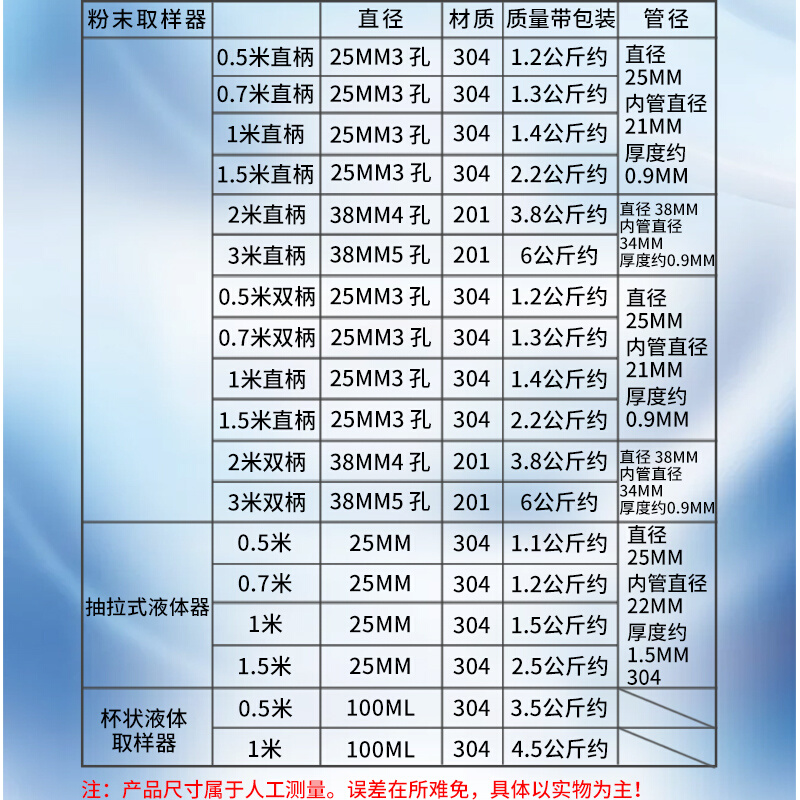 不锈钢抽拉式液体取样器固体采样粉末颗粒取样粘稠杯状液体取样管 - 图2