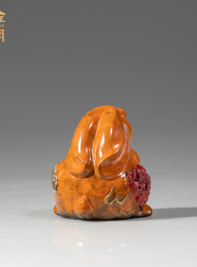 铜艺坊吉祥兔子彩铜摆件可爱小兔子铜摆件办公室书房桌面装饰品