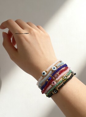 彩色恶魔之眼弹力松紧手串