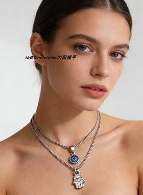 恶魔之眼手掌项链2件套装