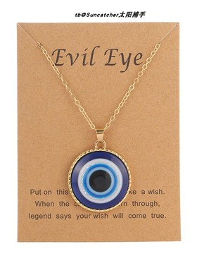 镶钻滴油evileye恶魔之眼项链