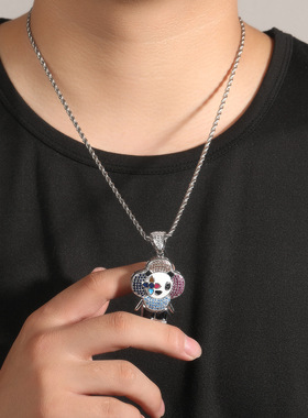 美式痞帅四叶草公仔嘻哈项链