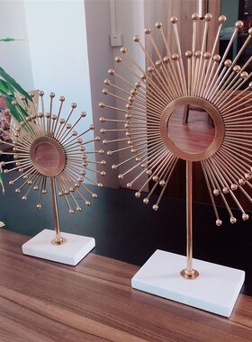 样板房酒店会所金属太阳镜摆件现代简约客R厅餐厅装饰工艺品