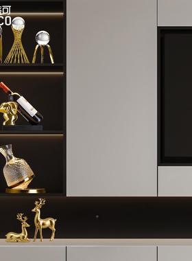 小象红酒架摆酒柜装饰品件客餐厅边柜电镀银XJJJ0515玄设关家居工