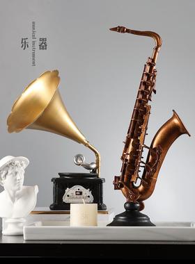 小提132 琴复古器乐摆件欧式创意居饰品红酒架书架桌酒家柜客厅面