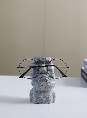 摩艾搞怪眼睛支架学生石像摆件办公室装饰展示架创意桌面收纳礼物