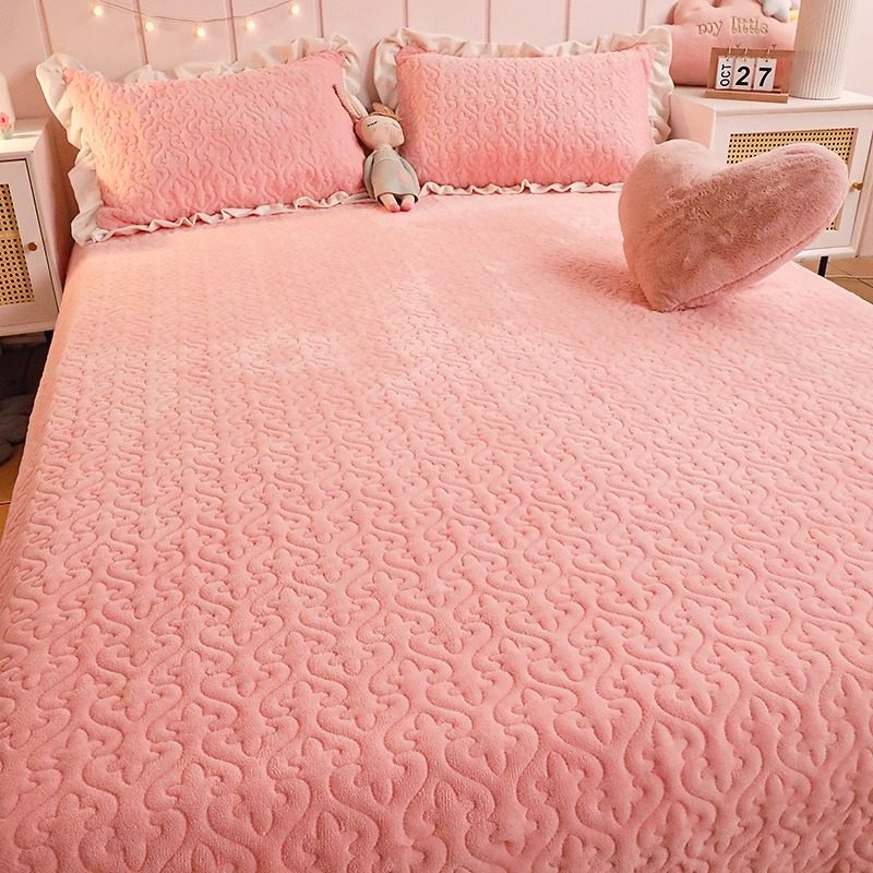 冬季牛奶绒床盖2025新款四季通用单件榻榻米加绒加厚双人床三件套,淘宝优惠券,粉丝福利购,淘宝优惠卷