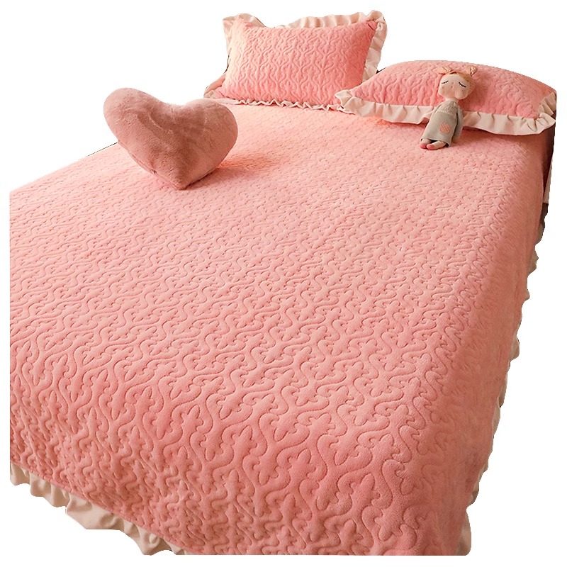 冬季牛奶绒床盖2025新款四季通用单件榻榻米加绒加厚双人床三件套,淘宝优惠券,粉丝福利购,淘宝优惠卷