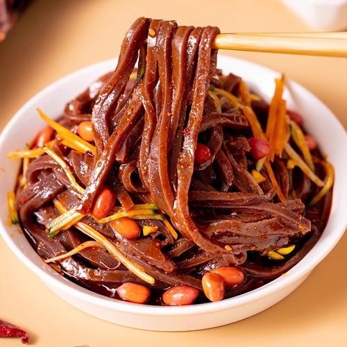 汉中城固黑米面皮405g刘丞相正宗家乡味开袋即食香辣米皮速食宿舍 - 图0