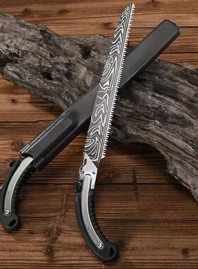 德国手锯特快大马士革木工进口手工拉锯钢锯砍树伐木快速锯木神器