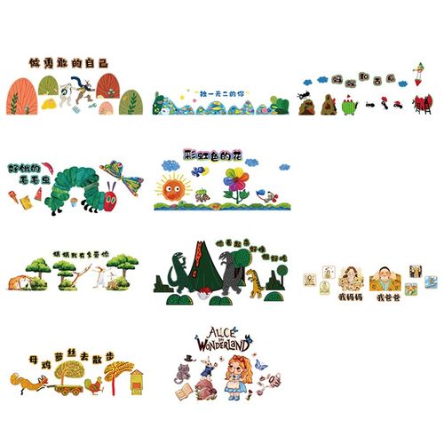 幼儿园墙面装饰环创主题成品材料绘本馆图书角布置阅读区走廊楼梯 - 图0