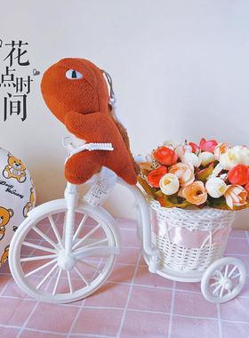 仿真向日葵绢花藤车桌面摆件房间装饰品盆栽小摆件拍照道具花车