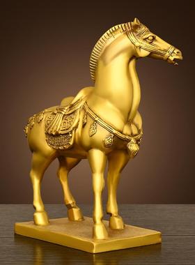 纯黄铜马摆件马到成功生肖马马的吉祥物办公室家居工艺装饰品唐马
