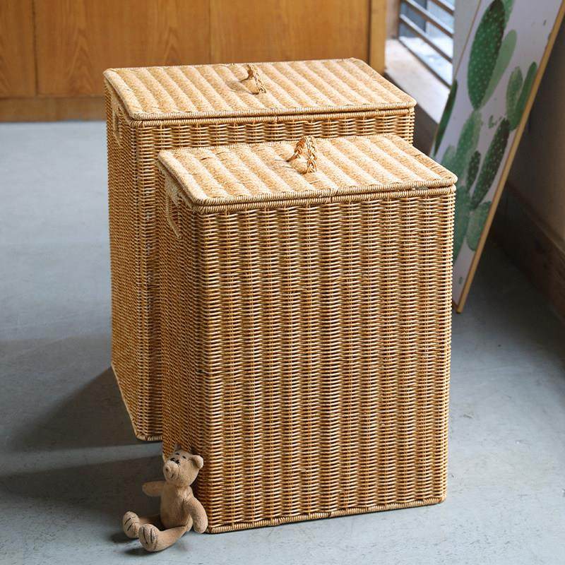 桂味源脏衣服收纳筐放衣服储物整理编织桶带盖洗衣篮仿藤编篓浴室,淘宝优惠券,粉丝福利购,淘宝优惠卷