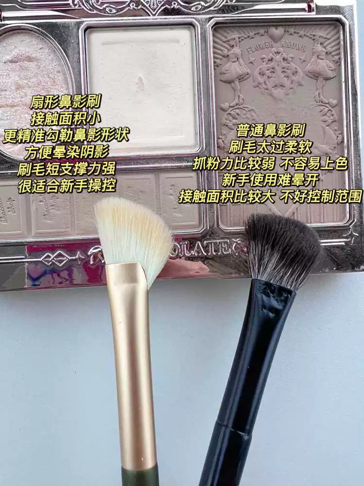 Brush for contouring, highlighter, face blush, eye shadow