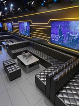 Bar U Type Sofa Tea Table Combined Milk Tea Shop Sofa Music Restaurant Cassette Table And Chairs Custom KTV Sofa cassette