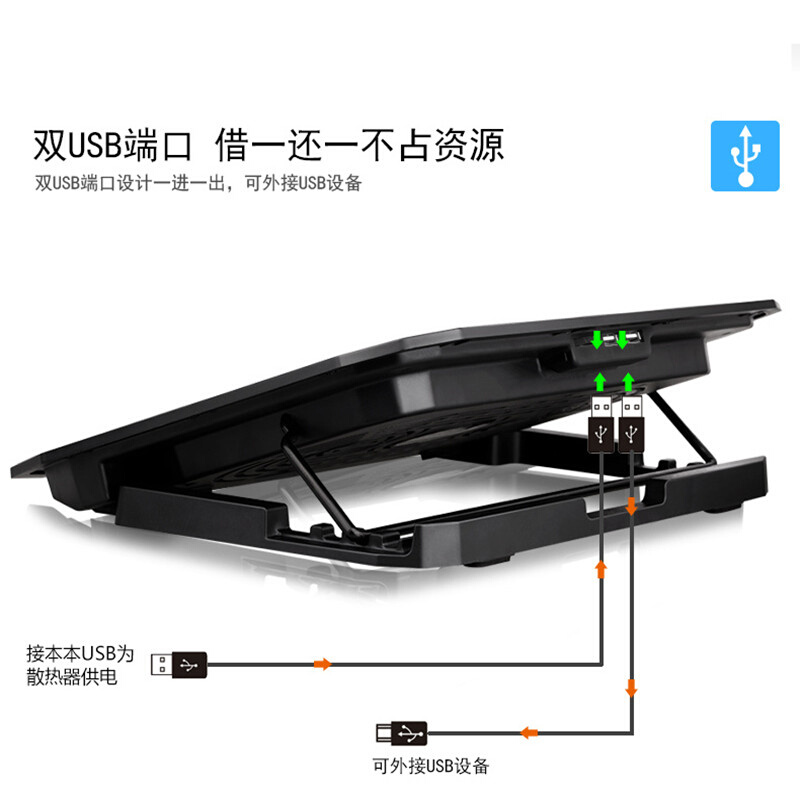 适用压风式散热器笔记本底座游戏本支架垫板手提电脑水冷静音排风-图1