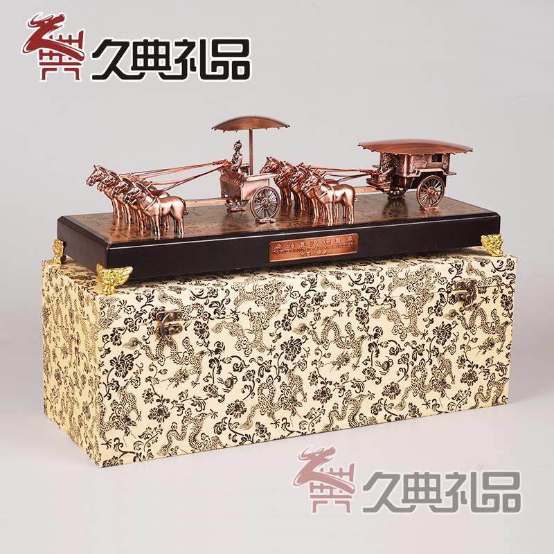 FCE铜车马型西安旅游纪模念品马俑摆件出特色国礼品中国风送兵老