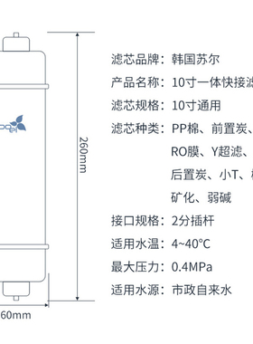 苏尔10存快接一体滤芯PPUDF