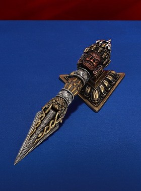 速发五股金刚底制作S三面普巴杵铜刚杵摆件金杵座大号2m