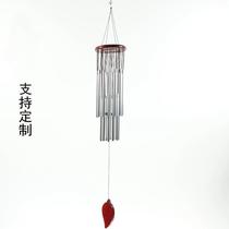 Wind Bell Hanging Accessories Solid Wood Disc Nordic Creative Metal Pipe Pendant Garden Balcony Adornment