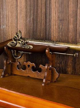 欧式复古双管燧发火枪书柜老板桌博古架工艺品绝地求生喷子摆件