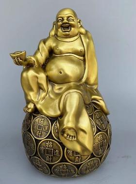 纯铜弥勒佛像大号仿古供奉摆件米勒布袋笑佛礼品家居桌面装饰品