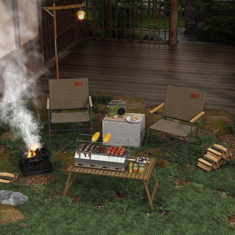 全不锈钢烧烤炉新款家用户外碳烤烤肉架子便携式免安装烤串小型炭,淘宝优惠券,粉丝福利购,淘宝优惠卷