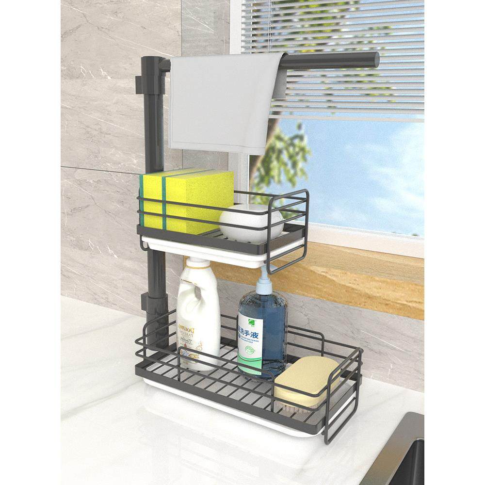 抹布架厨房旋转多层置物架钢丝球洗洁精水槽免打孔壁挂海绵沥水架,淘宝优惠券,粉丝福利购,淘宝优惠卷